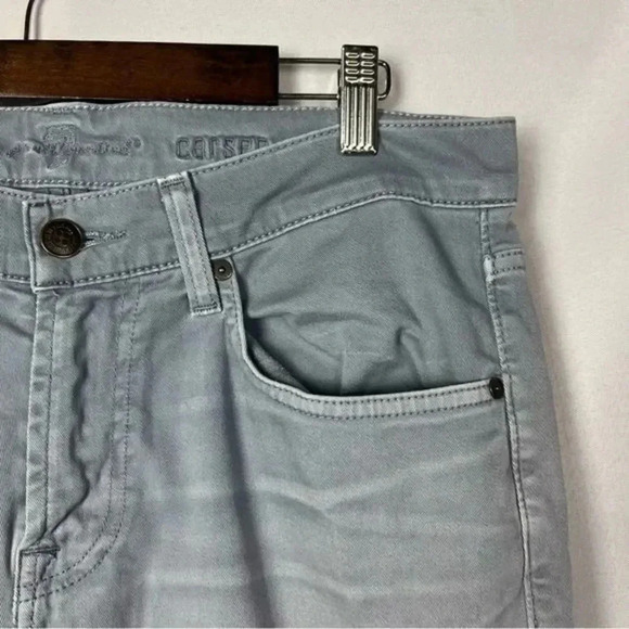 7 For All Mankind Carsen Light Blue Gray Straight Leg Jeans 32 - Picture 3 of 3